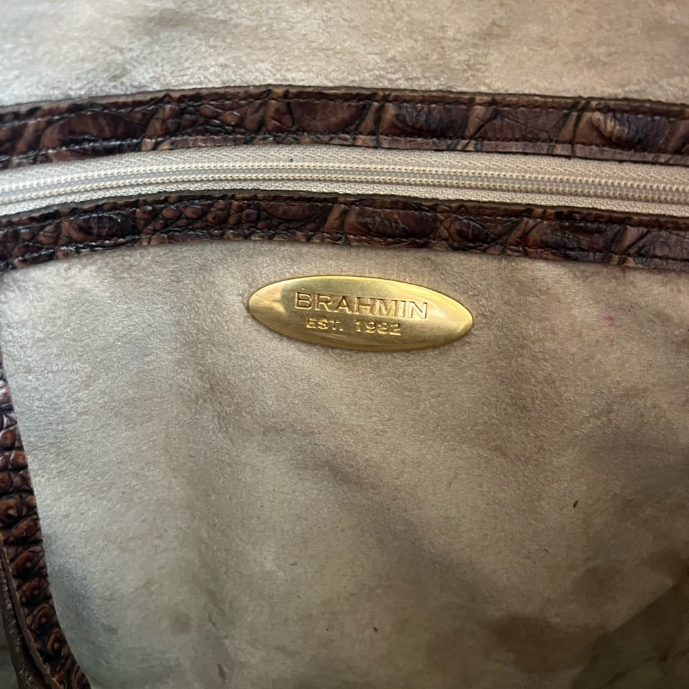 Brahmin Croc-Embossed Brown Purse - Picture 6 of 6